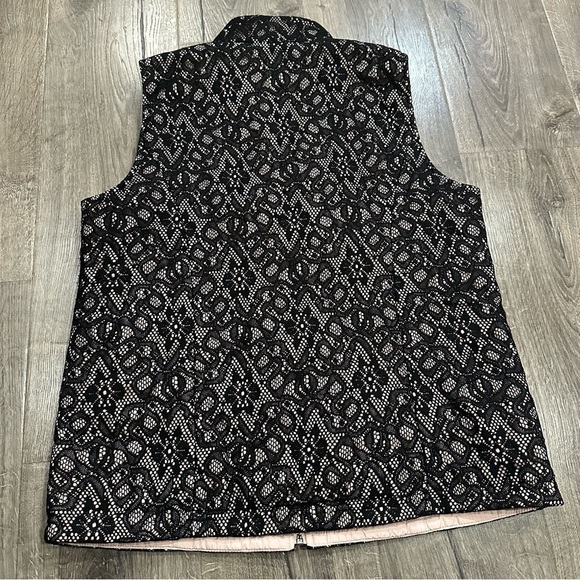 Zenergy By Chico's Women's M Sheer Vest Black Lace Light Pink Fairy Whimsigoth - Picture 9 of 10